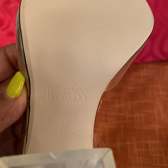 Woman’s Wetkiss Heels Clear and Gold 8 - Picture 3 of 8